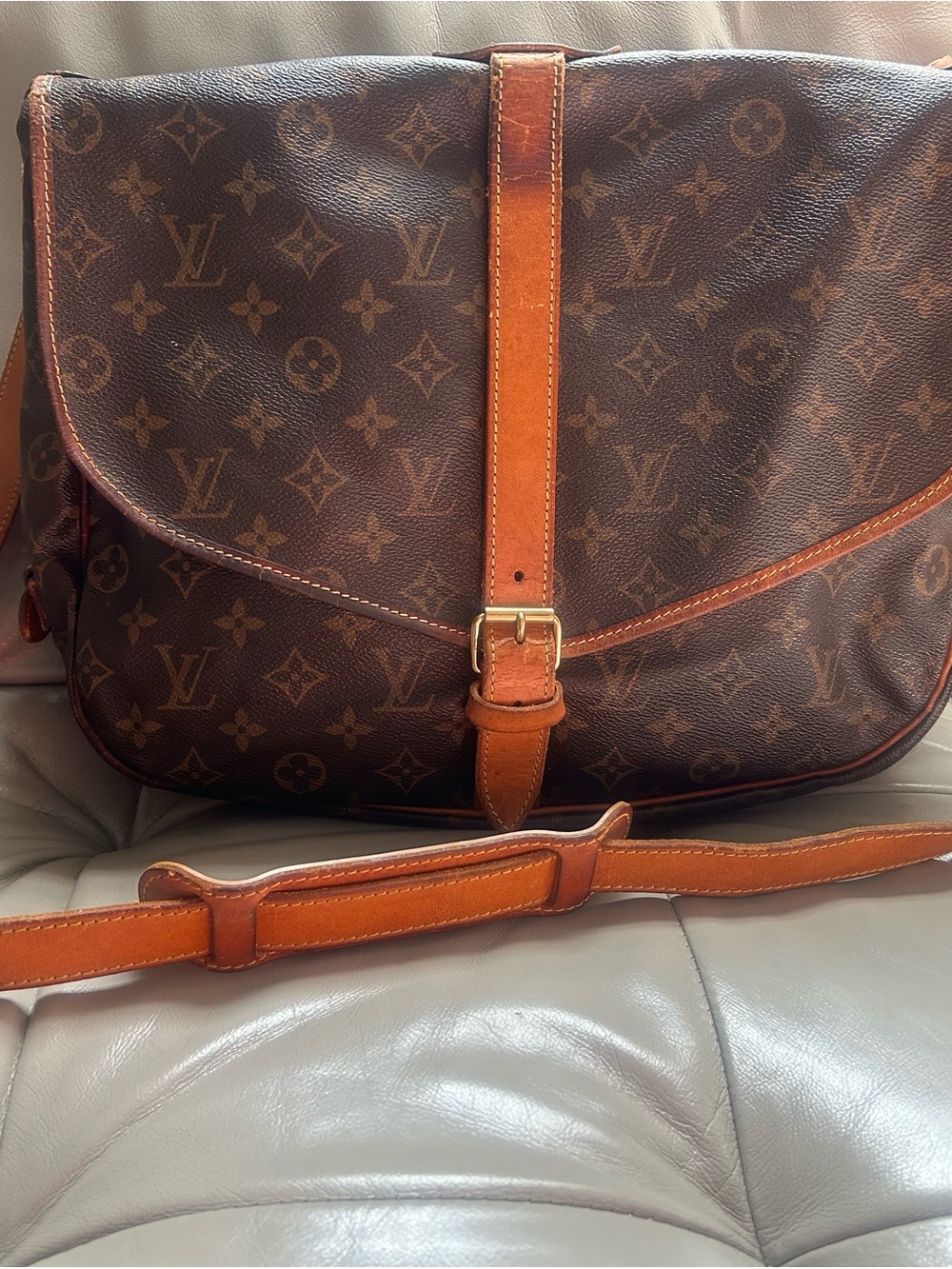 Vintage Louis Vuitton Monogram Saumur 35 Crossbody Messenger Shoulder Bag